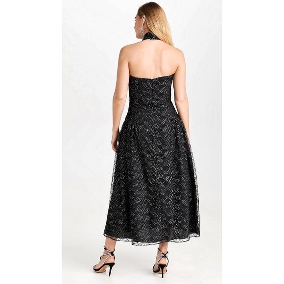 Shoshanna x Anthropologie Midnight Olivia Embroidered Stars Midi Dress - Picture 13 of 13